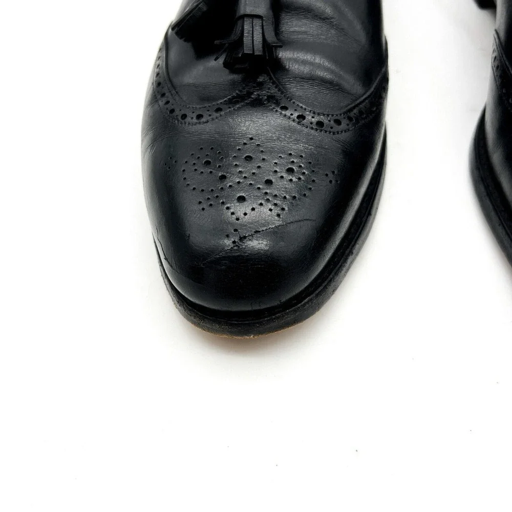 Grenson Bench Made English Leather Black Tassel Loafers Men's 13 B - Picture 5 of 16